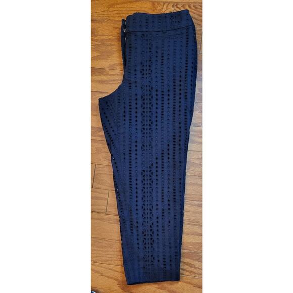 Ann Taylor LOFT Riviera Pants Cropped Blue Cotton Blend Sz 6 Petite - Picture 6 of 14